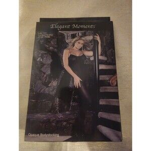 Elegant Moments Style 1601 Opaque Bodystocking Black Lingerie One Size